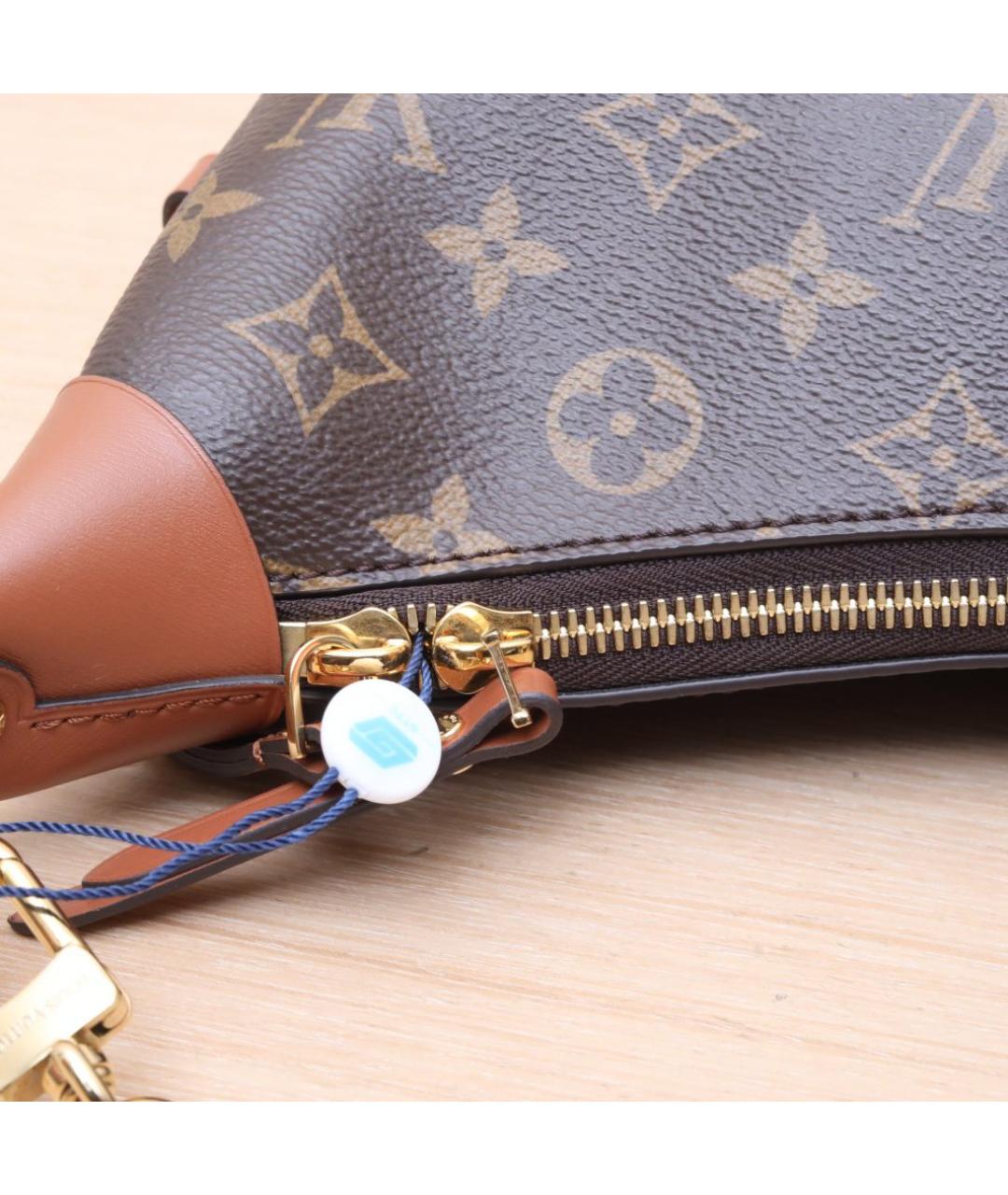 LOUIS VUITTON Коричневая кожаная сумка через плечо, фото 8