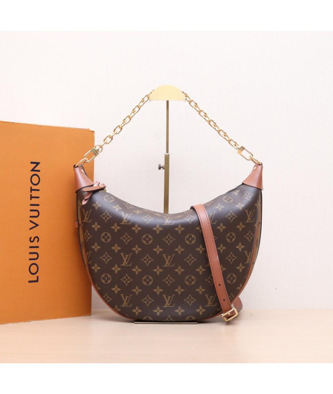 LOUIS VUITTON Коричневая кожаная сумка через плечо, фото 2