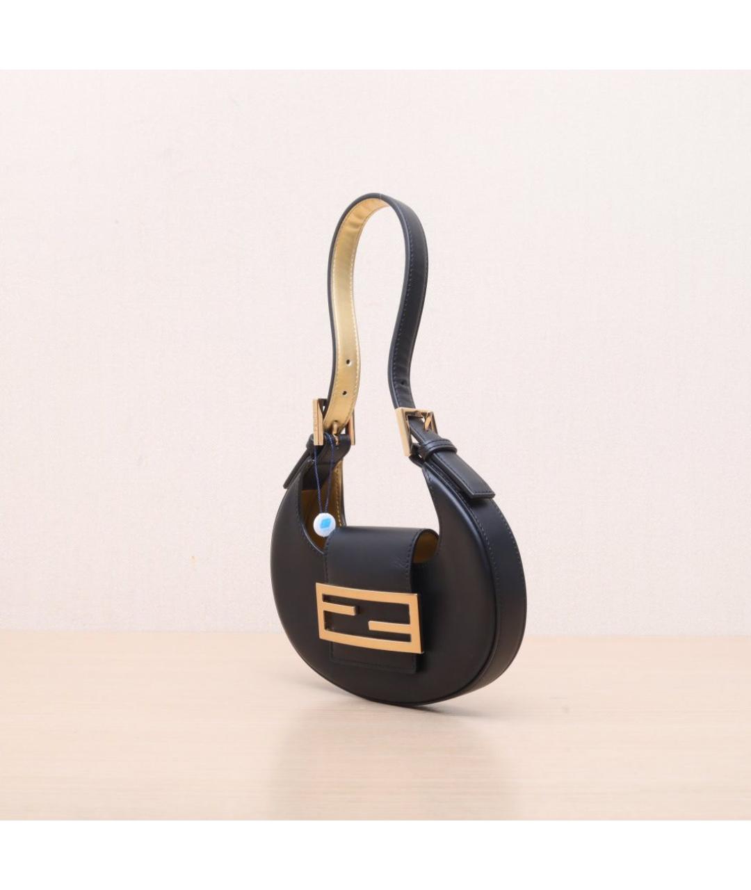 FENDI Черная кожаная сумка через плечо, фото 4