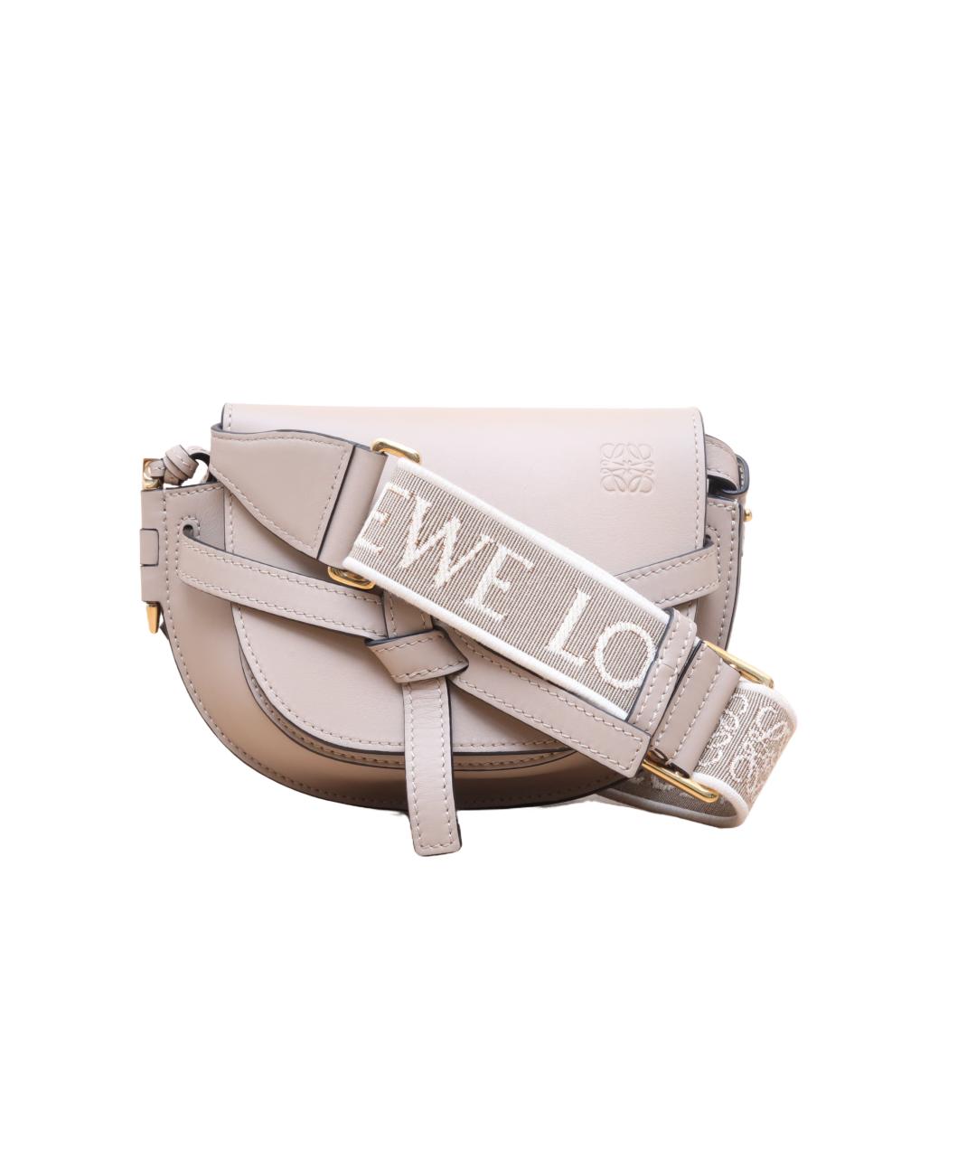 LOEWE Бежевая кожаная сумка через плечо, фото 1