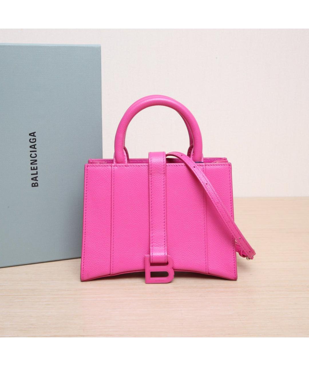 BALENCIAGA Розовая кожаная сумка через плечо, фото 2