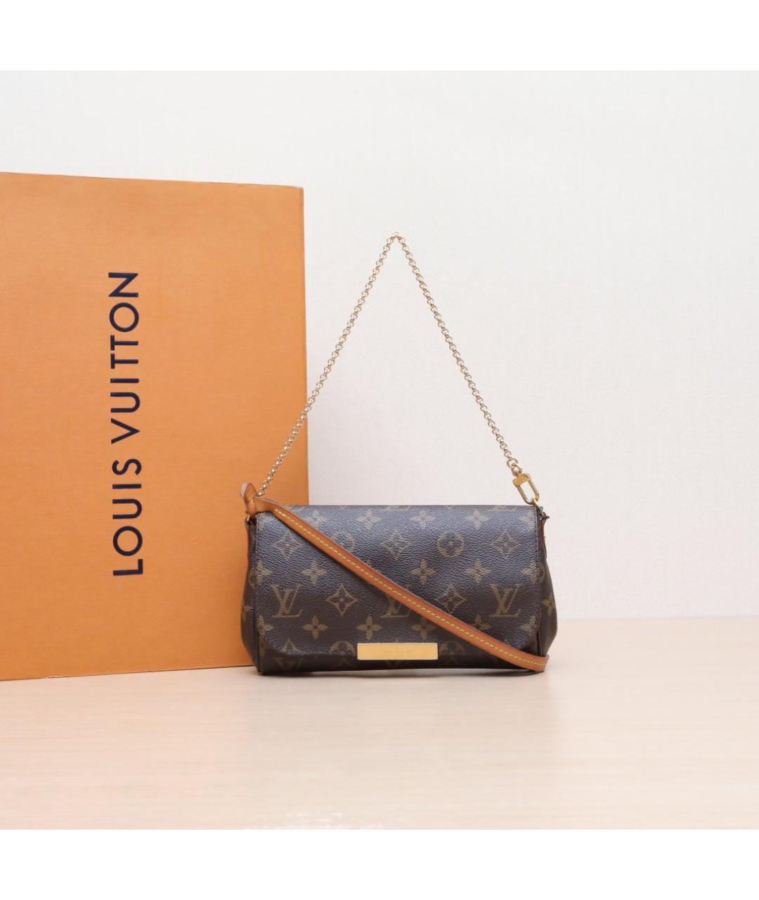 LOUIS VUITTON Коричневая кожаная сумка через плечо, фото 2