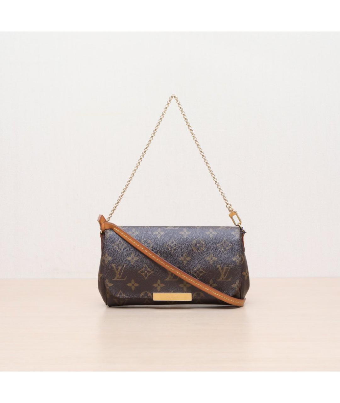 LOUIS VUITTON Коричневая кожаная сумка через плечо, фото 3