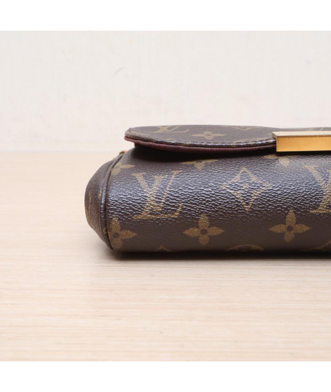 LOUIS VUITTON Коричневая кожаная сумка через плечо, фото 9