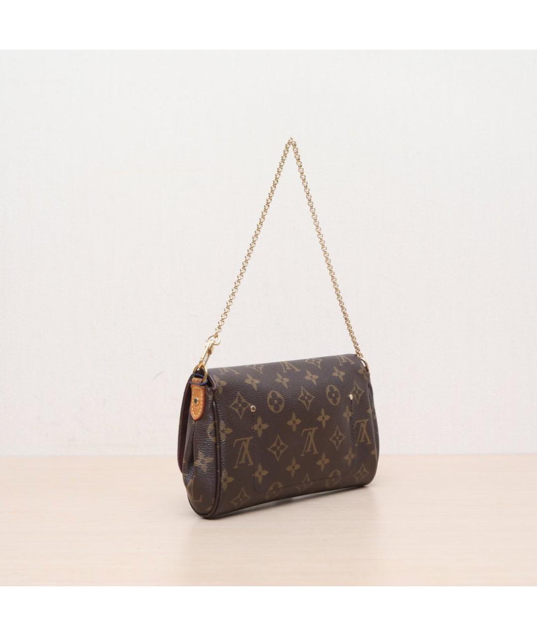 LOUIS VUITTON Коричневая кожаная сумка через плечо, фото 6