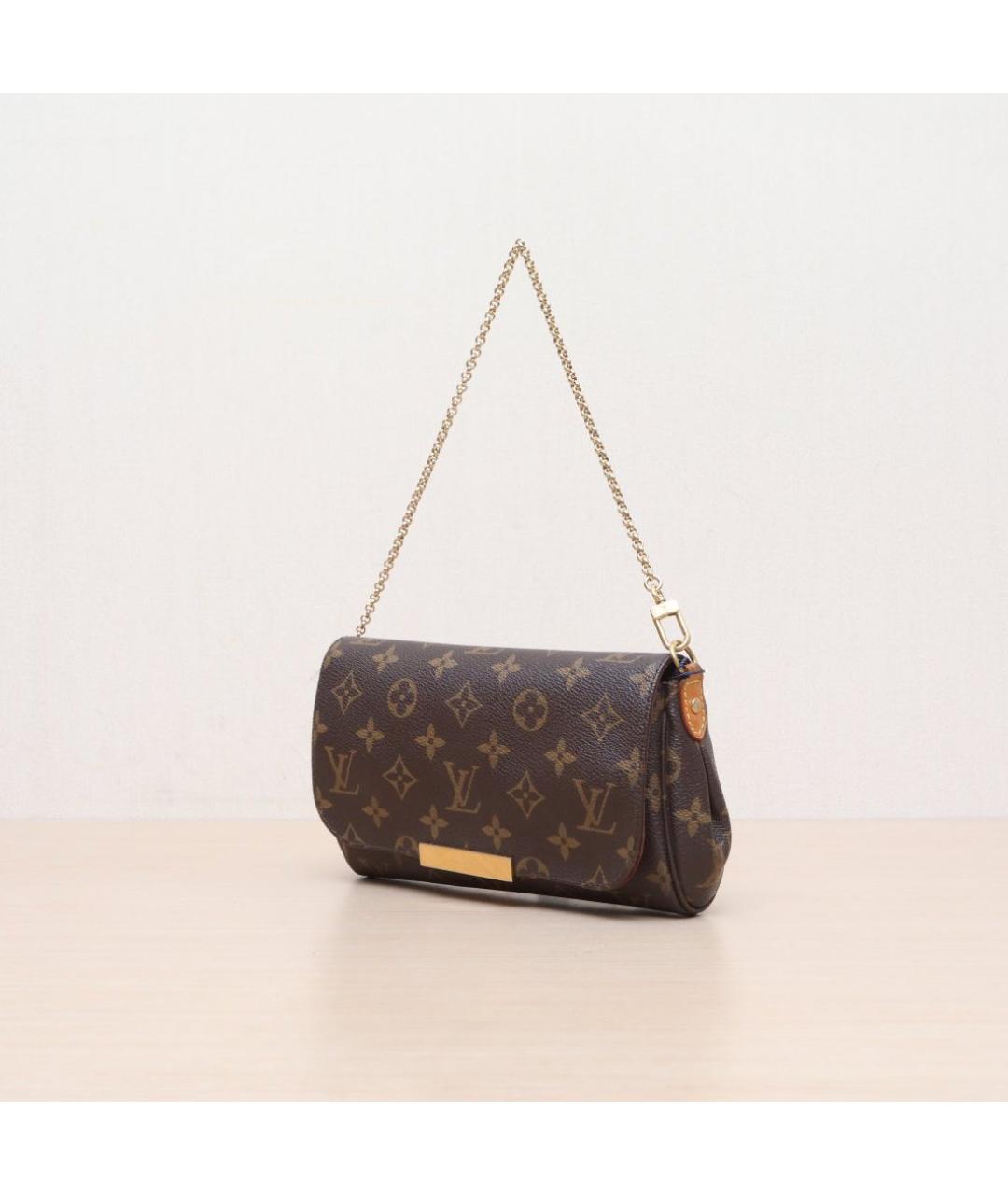 LOUIS VUITTON Коричневая кожаная сумка через плечо, фото 4