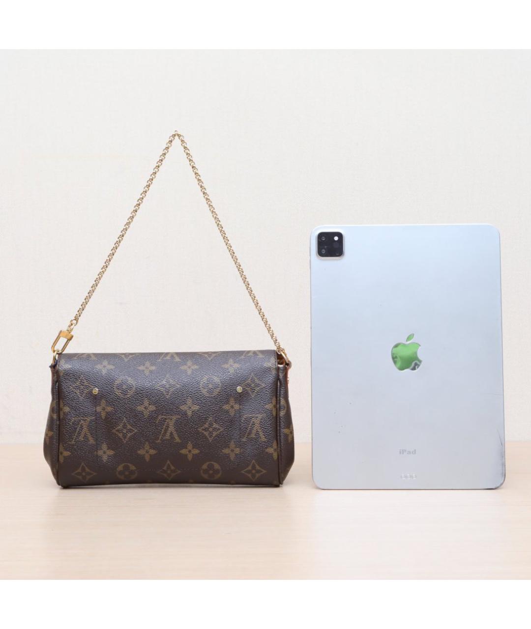 LOUIS VUITTON Коричневая кожаная сумка через плечо, фото 7