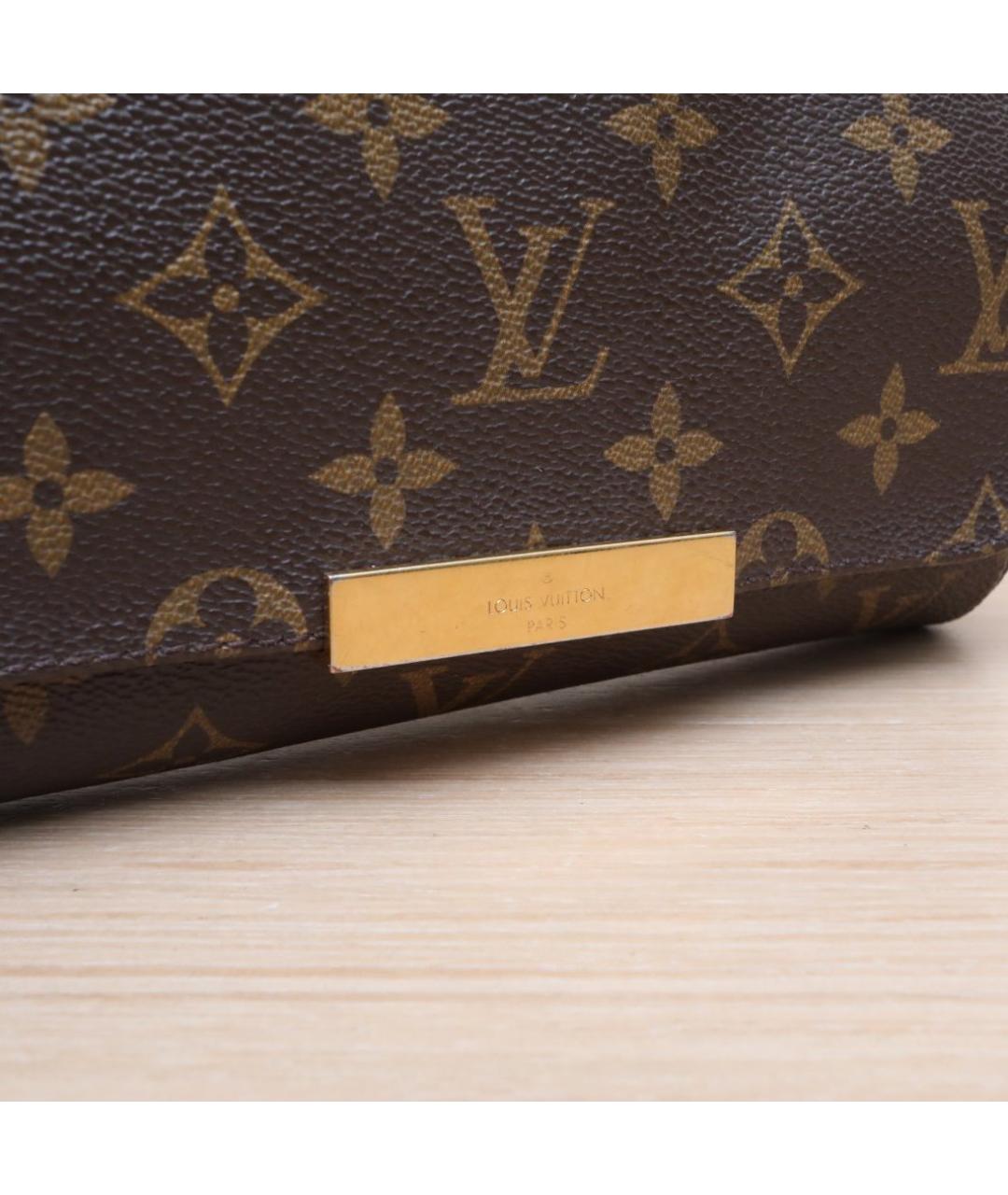 LOUIS VUITTON Коричневая кожаная сумка через плечо, фото 8