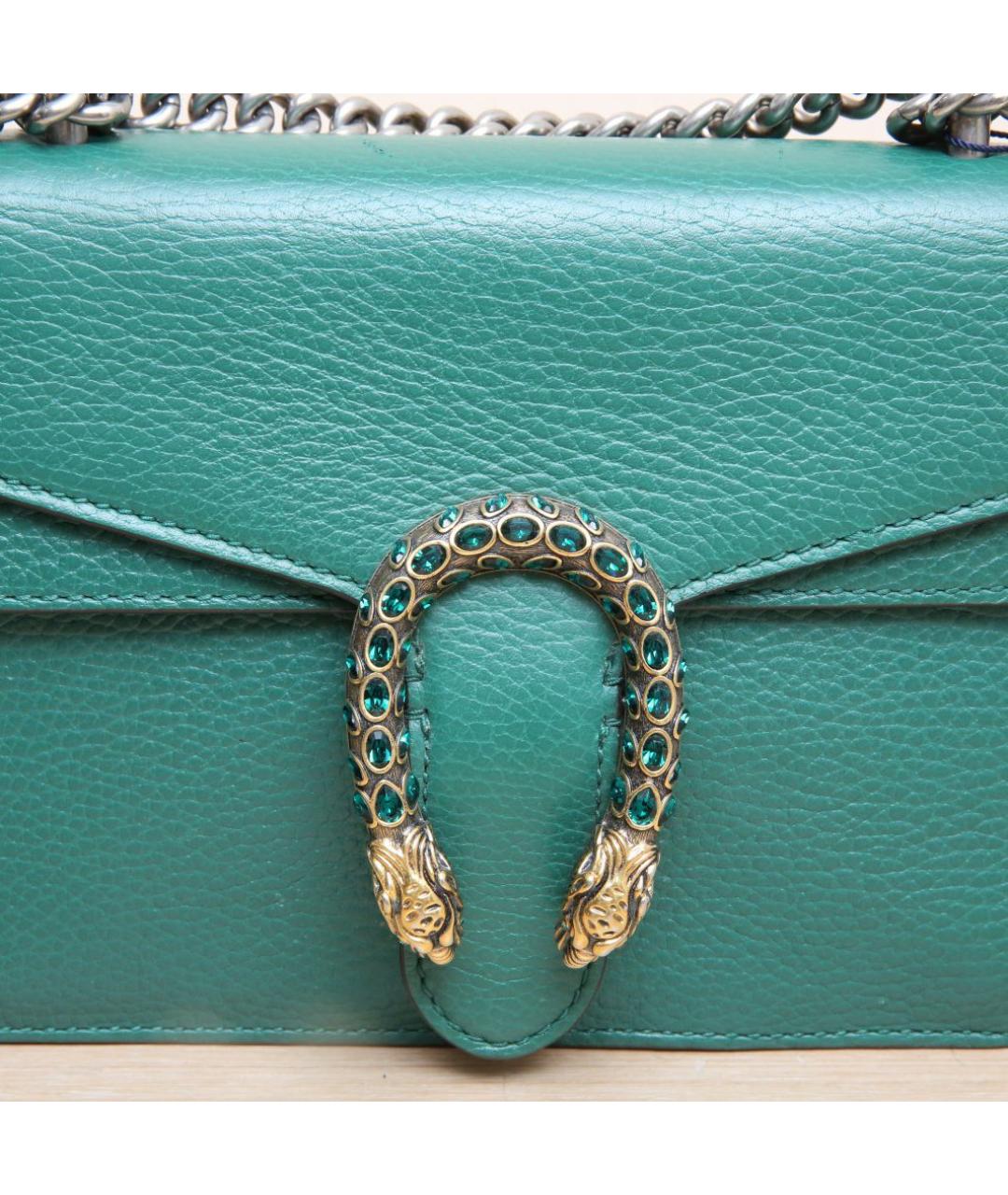 GUCCI Зеленая кожаная сумка через плечо, фото 8