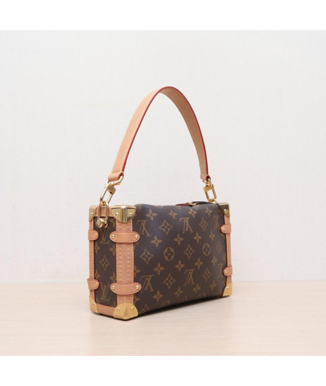 LOUIS VUITTON Коричневая кожаная сумка через плечо, фото 6