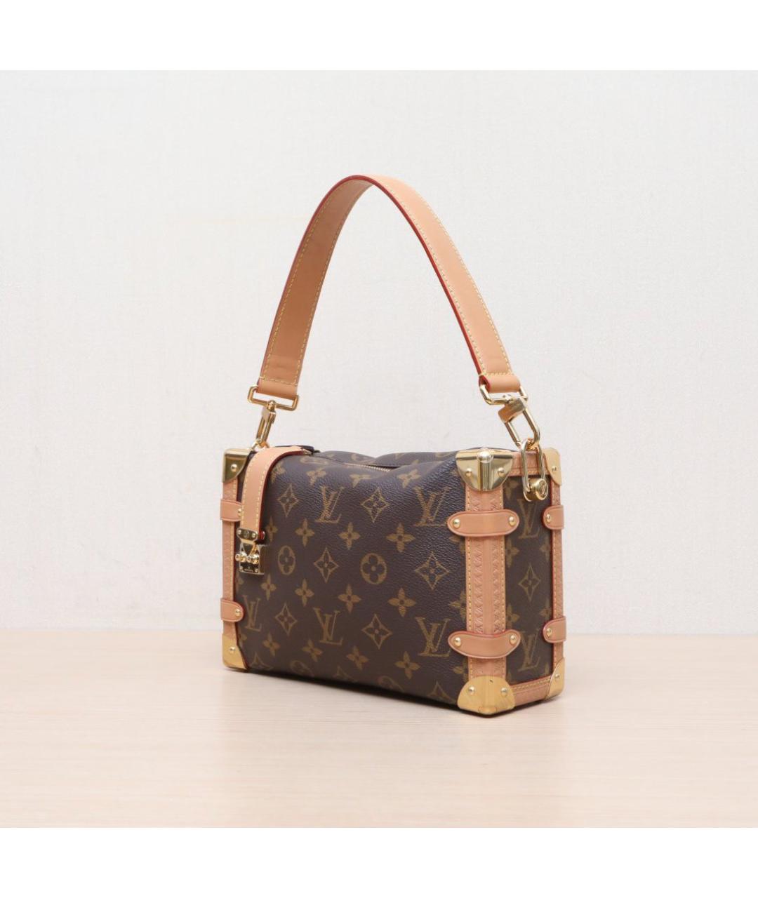 LOUIS VUITTON Коричневая кожаная сумка через плечо, фото 4
