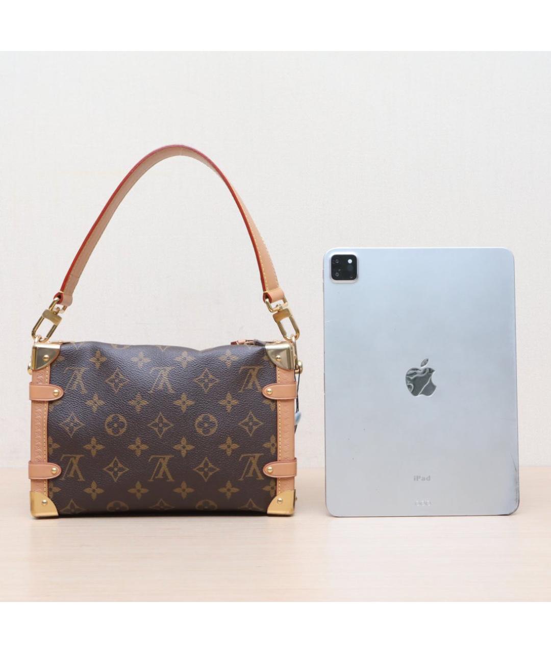 LOUIS VUITTON Коричневая кожаная сумка через плечо, фото 7