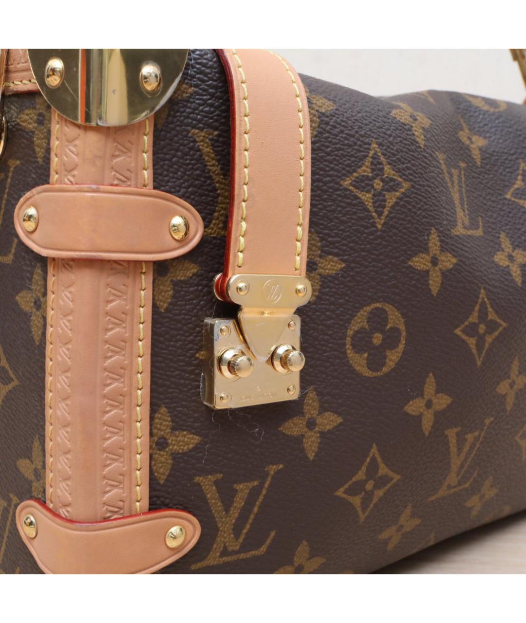 LOUIS VUITTON Коричневая кожаная сумка через плечо, фото 8