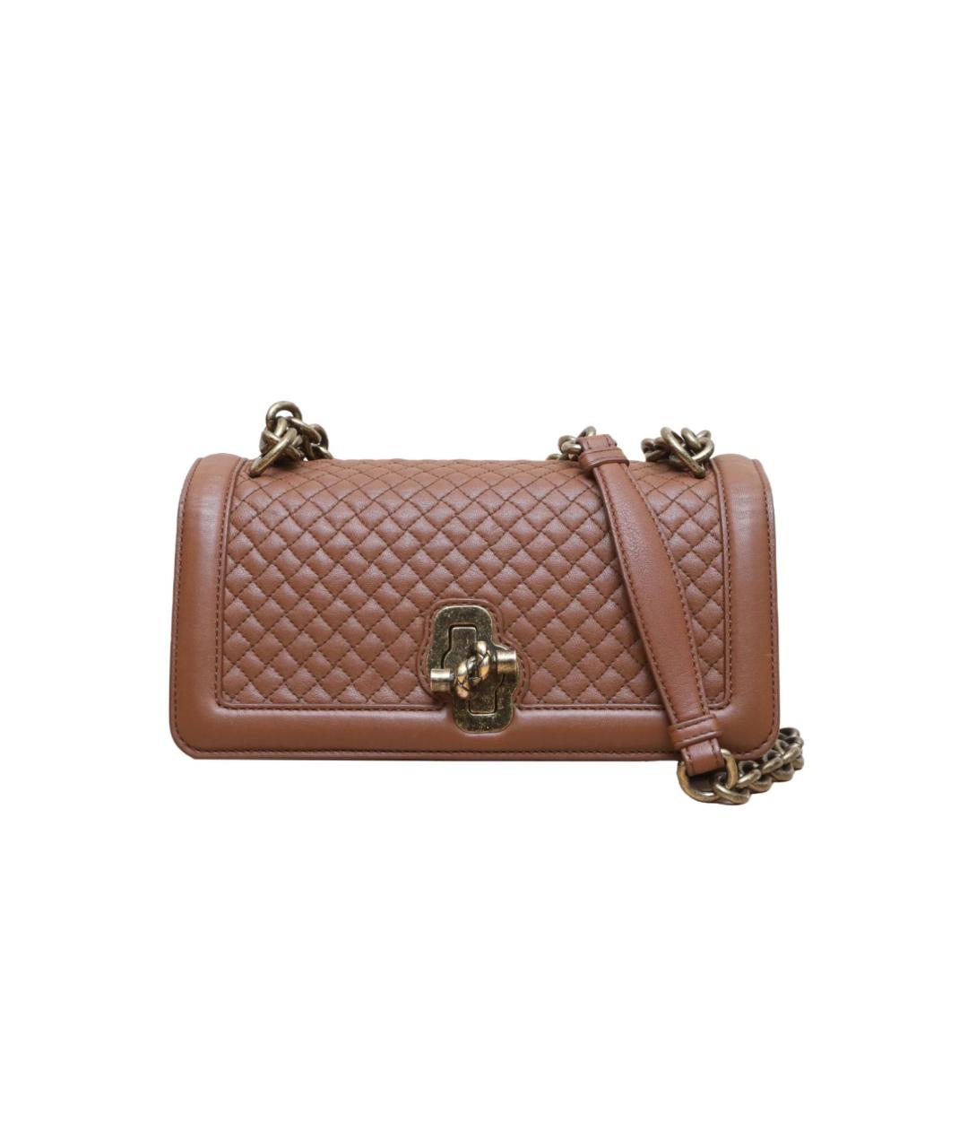 BOTTEGA VENETA Коричневая кожаная сумка через плечо, фото 1