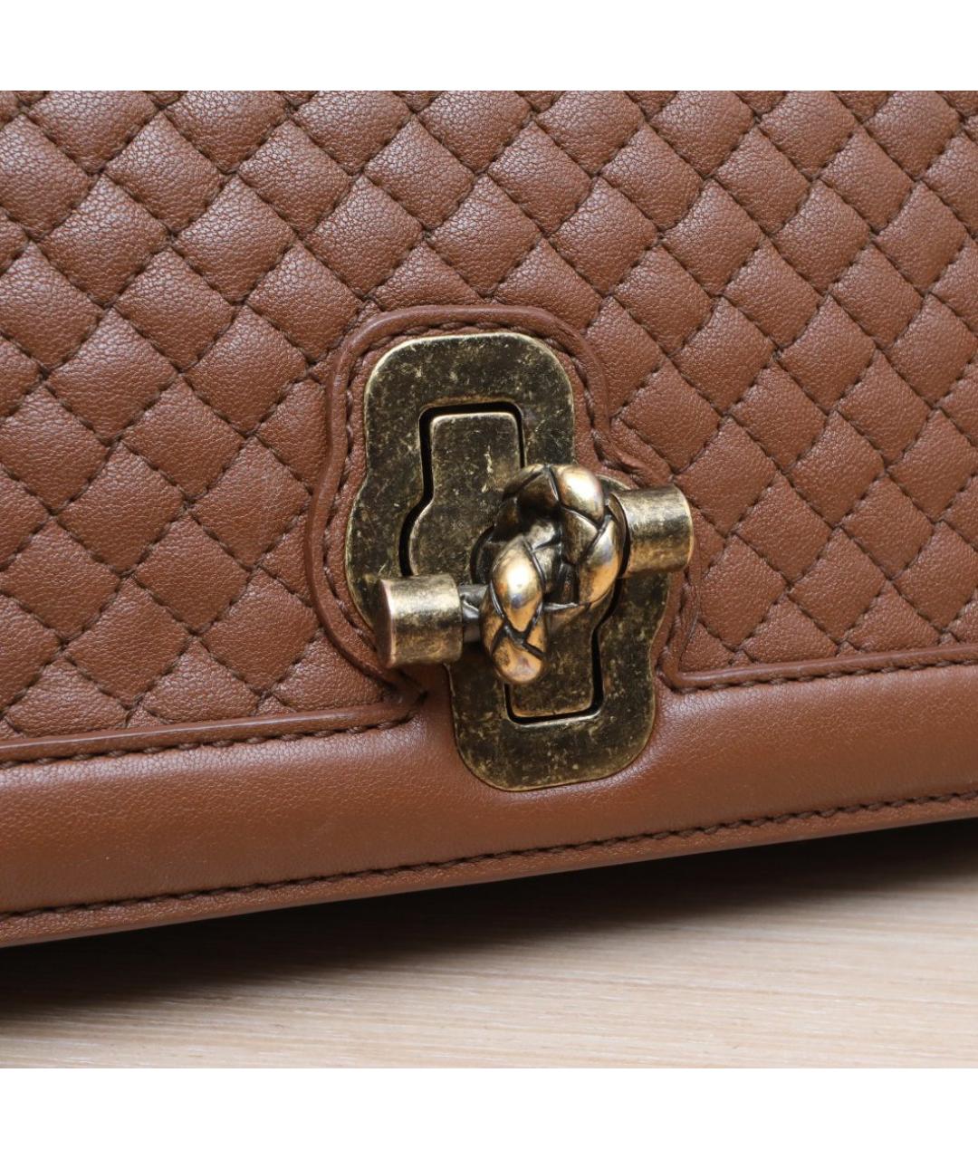 BOTTEGA VENETA Коричневая кожаная сумка через плечо, фото 8