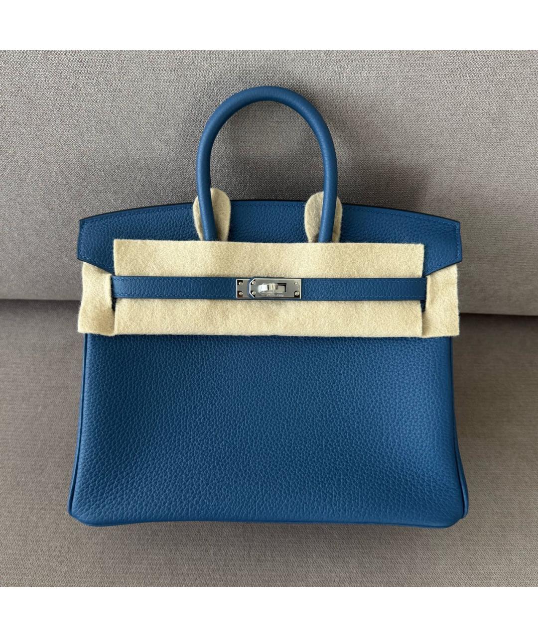 HERMES Синяя кожаная сумка тоут, фото 2
