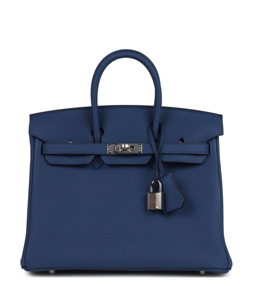 HERMES Синяя кожаная сумка тоут, фото 8