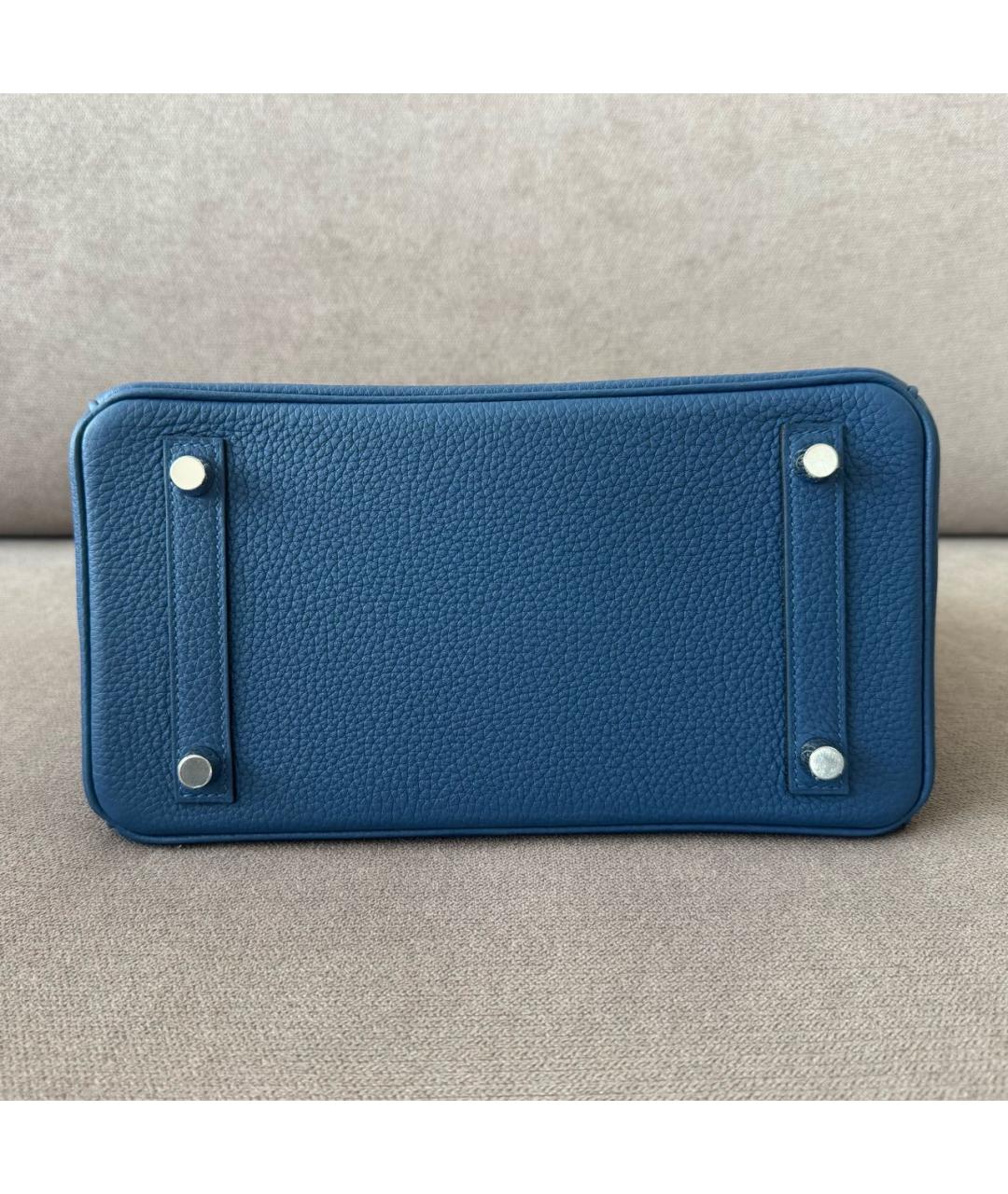 HERMES Синяя кожаная сумка тоут, фото 5