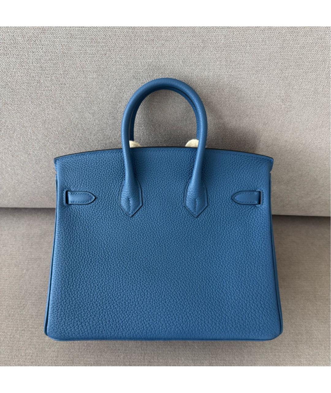 HERMES Синяя кожаная сумка тоут, фото 3