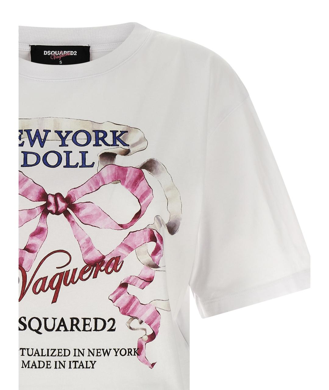 DSQUARED2 Белая хлопковая футболка, фото 2