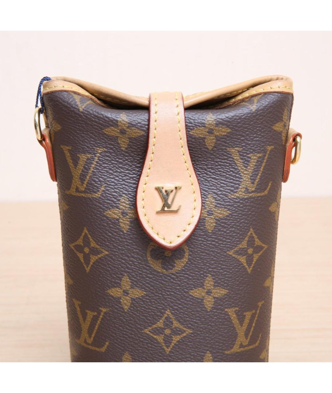 LOUIS VUITTON Коричневая кожаная сумка через плечо, фото 7