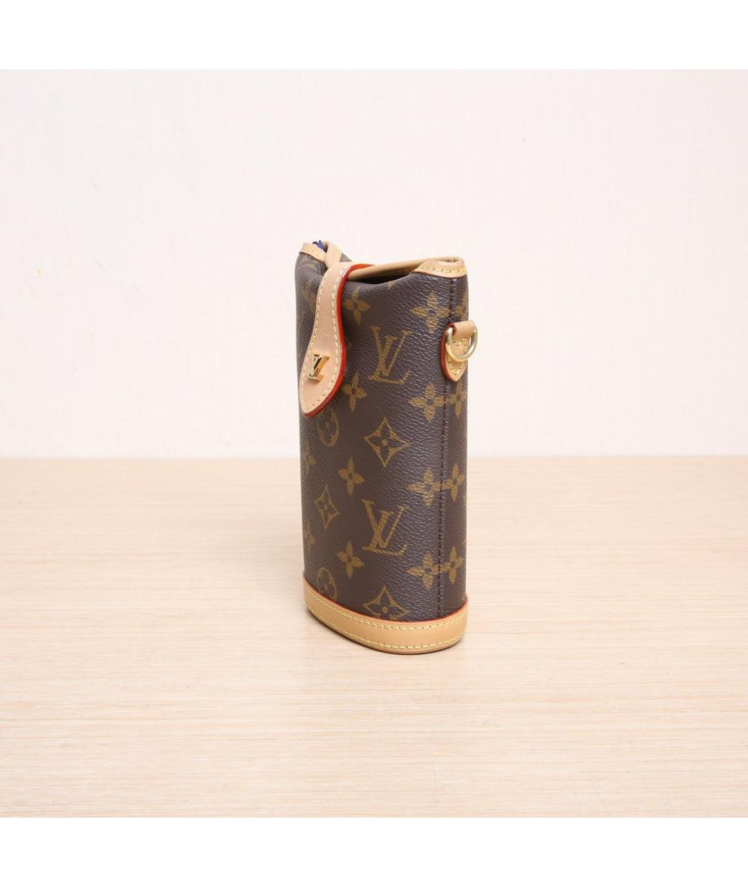LOUIS VUITTON Коричневая кожаная сумка через плечо, фото 4