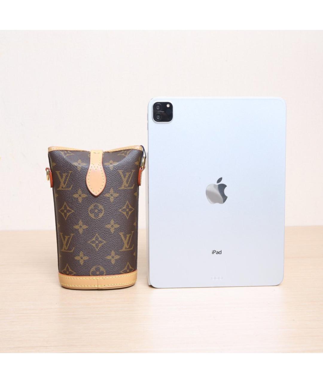 LOUIS VUITTON Коричневая кожаная сумка через плечо, фото 6