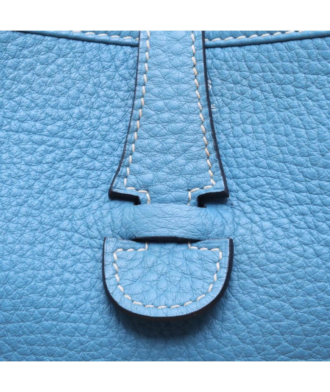 HERMES Голубая кожаная сумка через плечо, фото 7