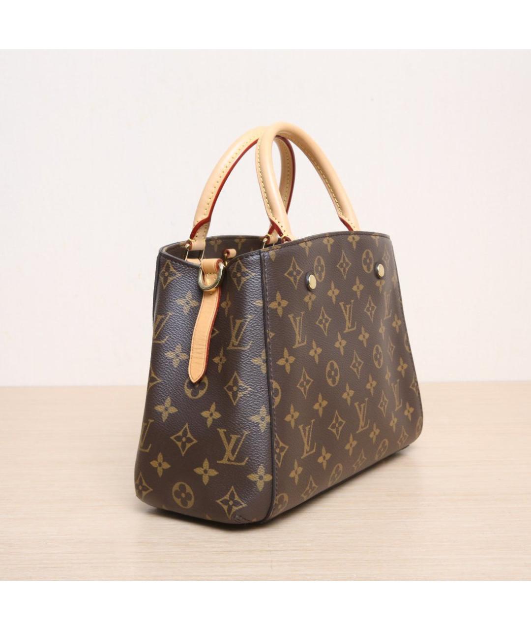 LOUIS VUITTON Коричневая кожаная сумка через плечо, фото 6