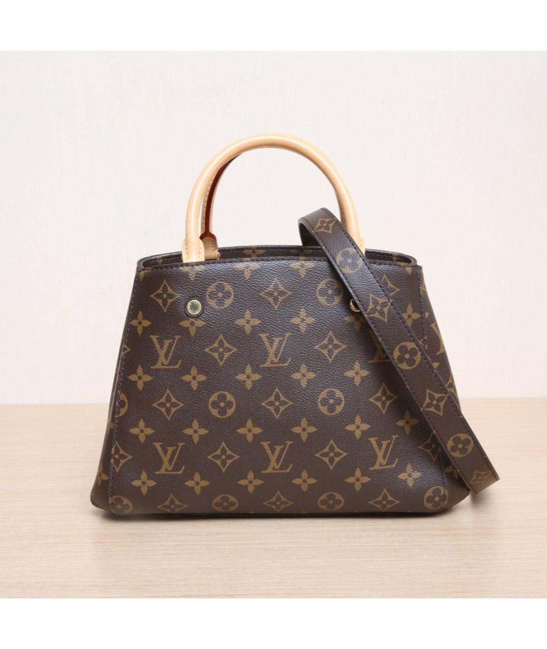 LOUIS VUITTON Коричневая кожаная сумка через плечо, фото 3