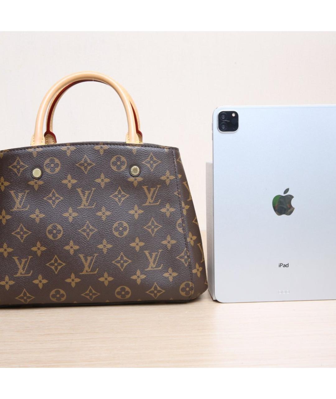 LOUIS VUITTON Коричневая кожаная сумка через плечо, фото 7