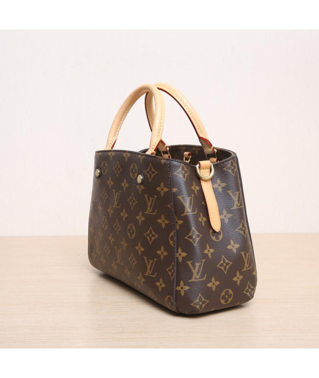 LOUIS VUITTON Коричневая кожаная сумка через плечо, фото 4