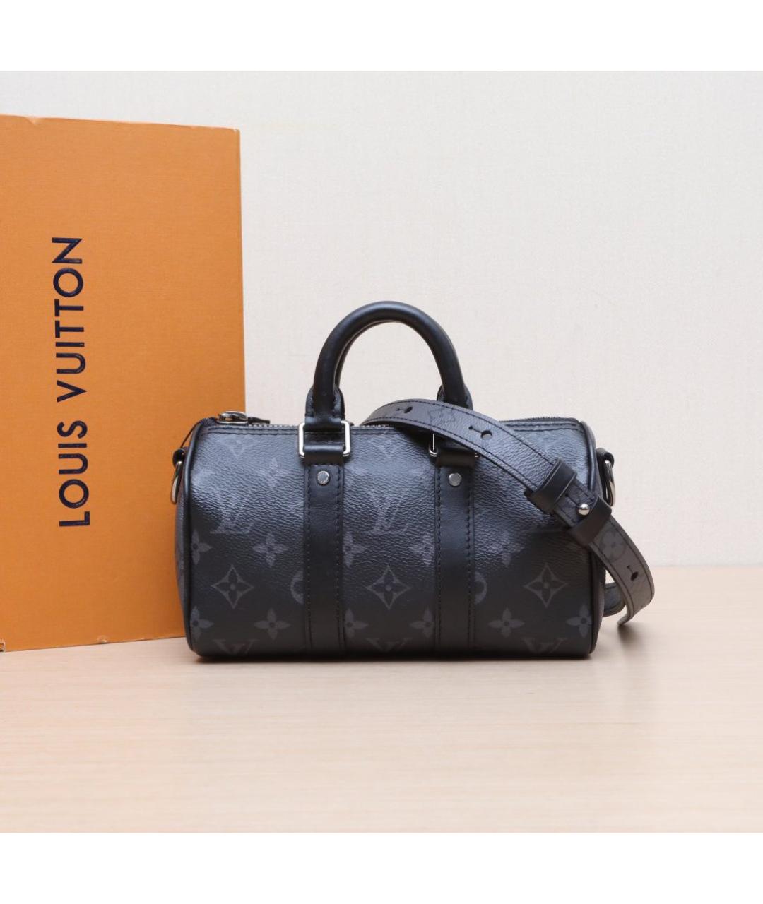 LOUIS VUITTON Черная кожаная сумка через плечо, фото 2