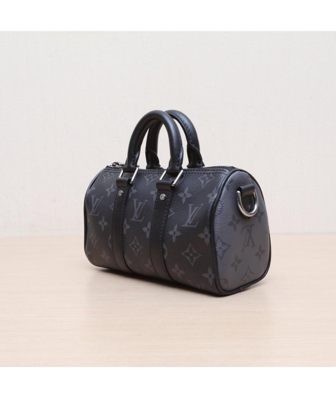 LOUIS VUITTON Черная кожаная сумка через плечо, фото 4
