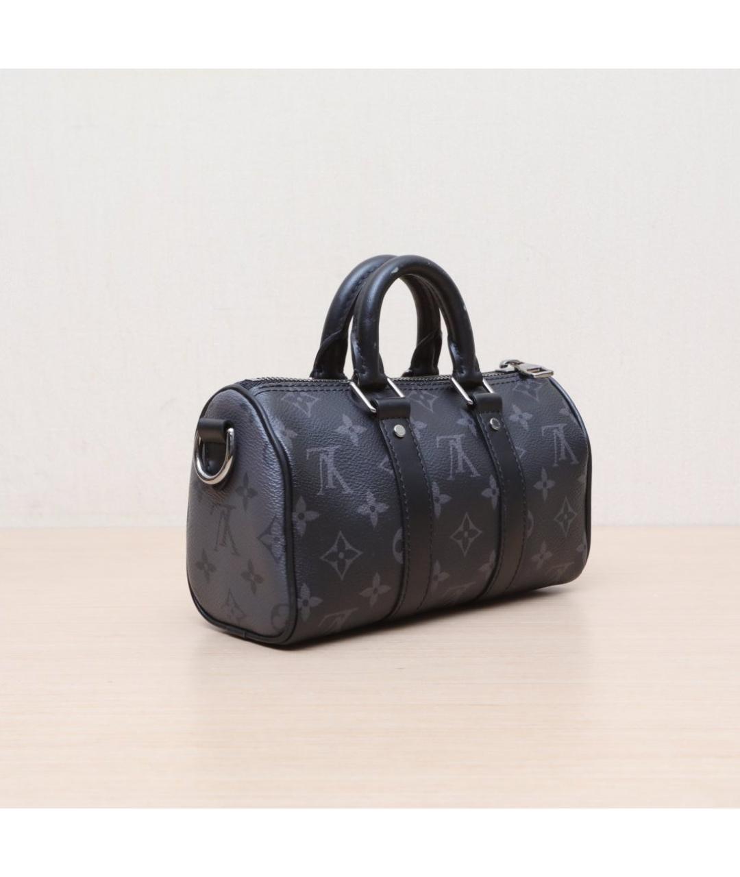 LOUIS VUITTON Черная кожаная сумка через плечо, фото 6