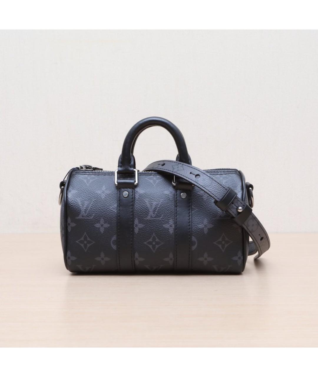 LOUIS VUITTON Черная кожаная сумка через плечо, фото 3