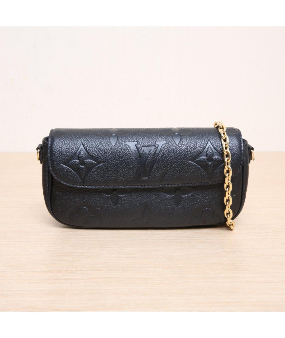 LOUIS VUITTON Черная кожаная сумка через плечо, фото 3