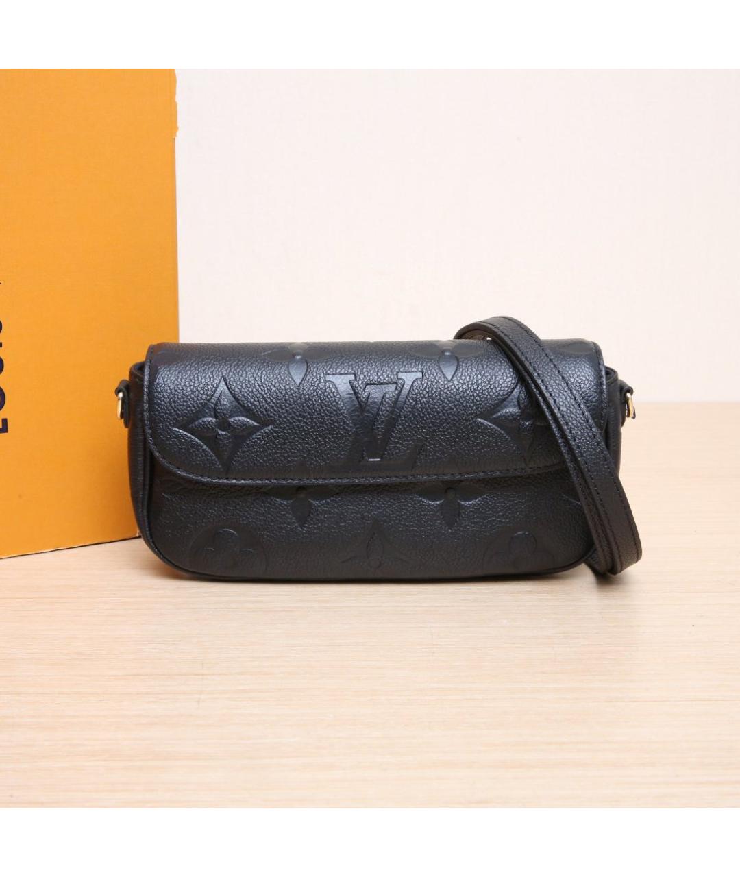LOUIS VUITTON Черная кожаная сумка через плечо, фото 2