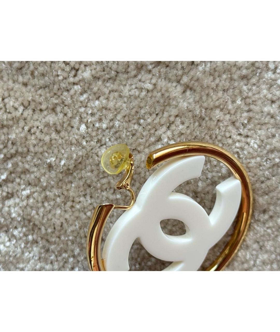 CHANEL Белые серьги, фото 3