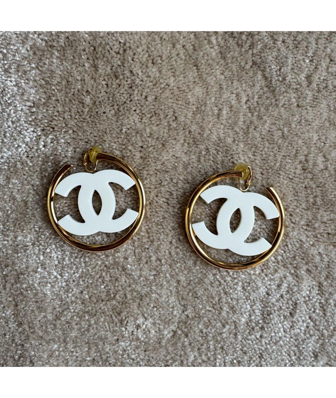 CHANEL Белые серьги, фото 5