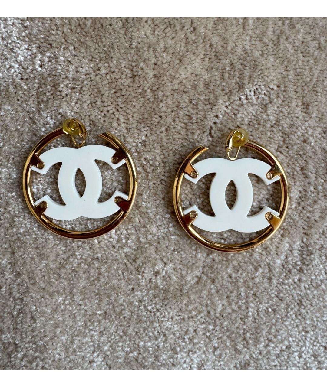 CHANEL Белые серьги, фото 2