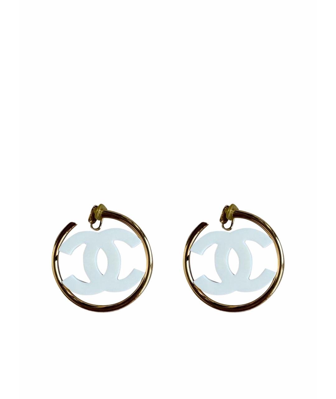 CHANEL Белые серьги, фото 1