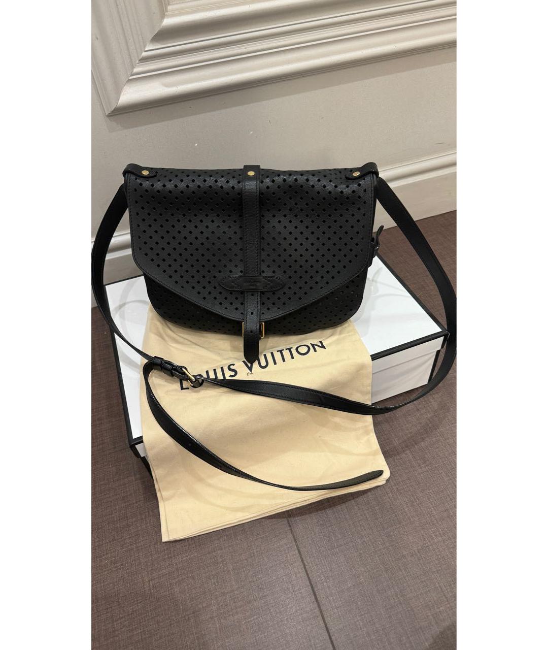 LOUIS VUITTON Черная кожаная сумка через плечо, фото 9