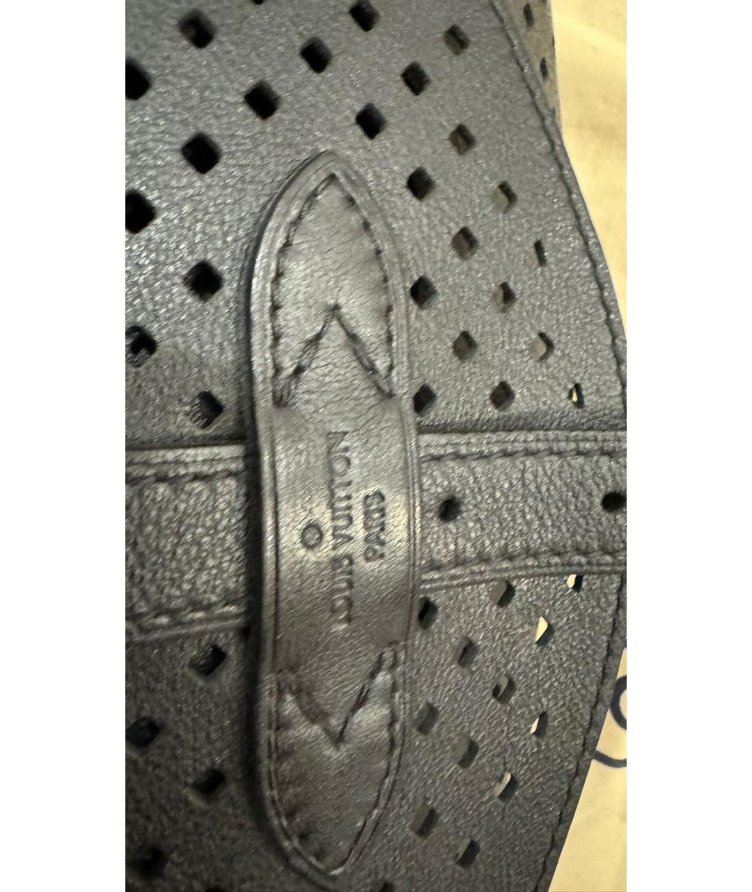 LOUIS VUITTON Черная кожаная сумка через плечо, фото 8