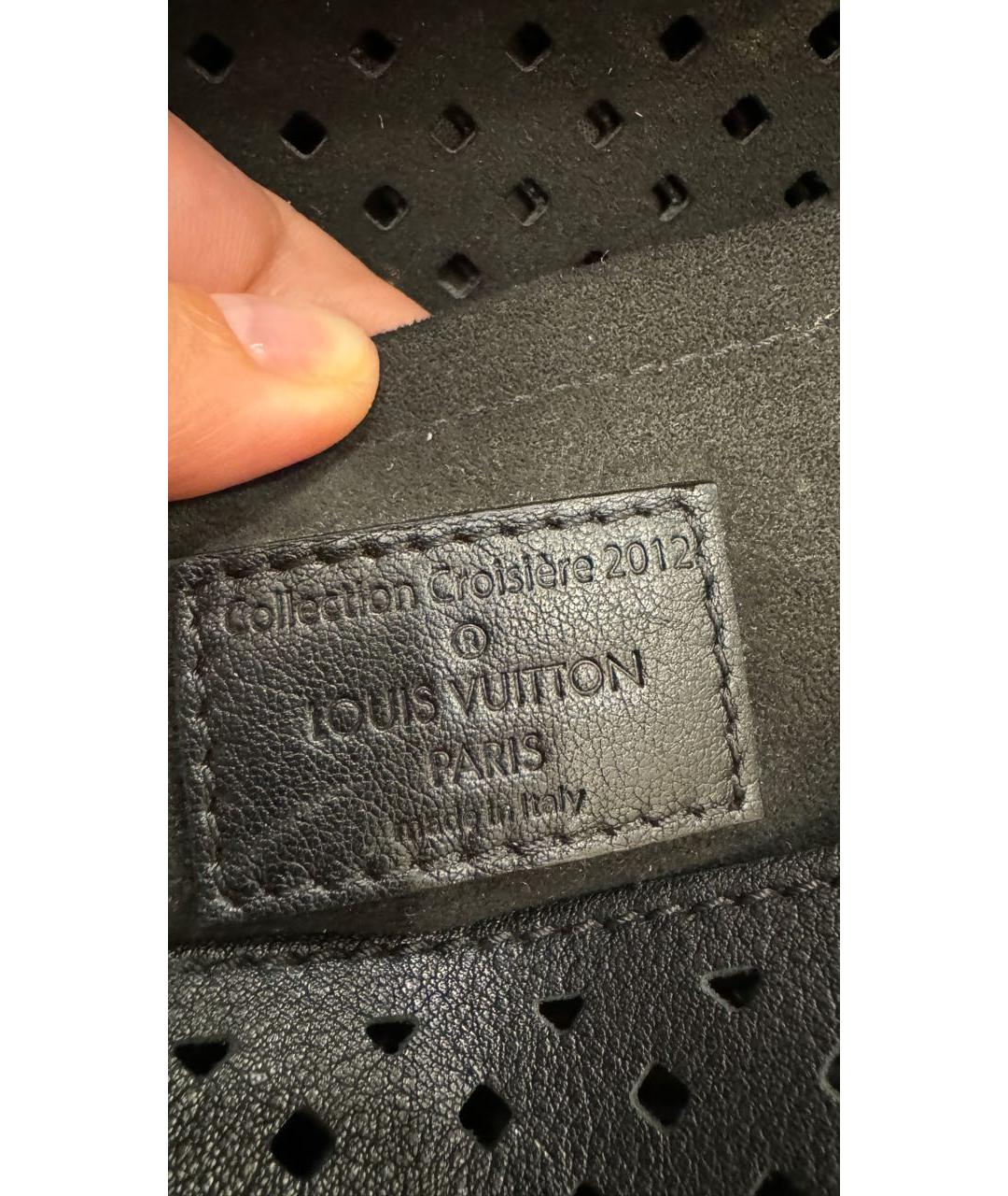 LOUIS VUITTON Черная кожаная сумка через плечо, фото 4