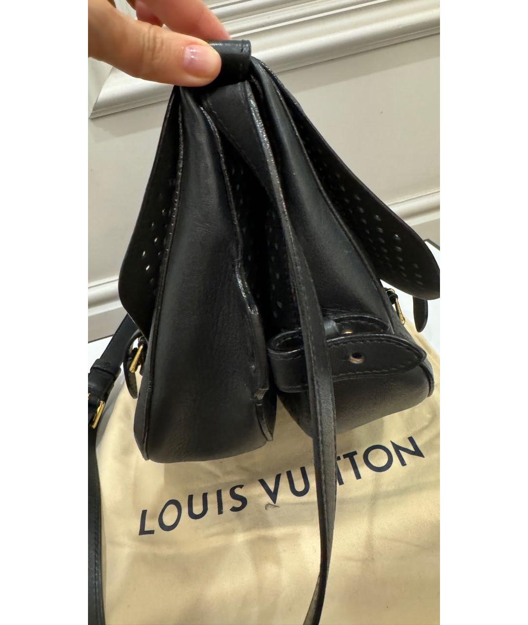 LOUIS VUITTON Черная кожаная сумка через плечо, фото 2