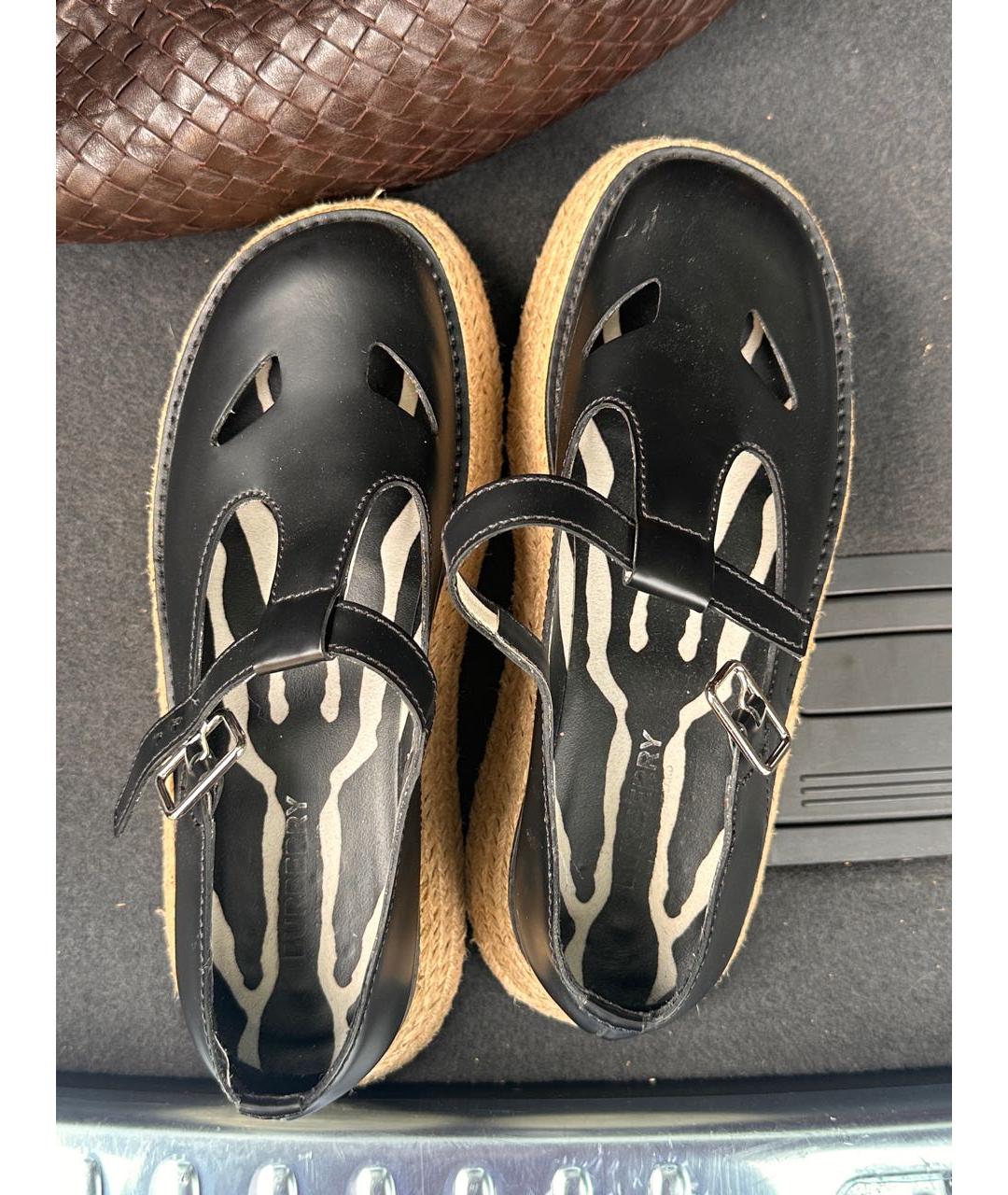 BURBERRY Черные кожаные брогги и оксфорды, фото 3