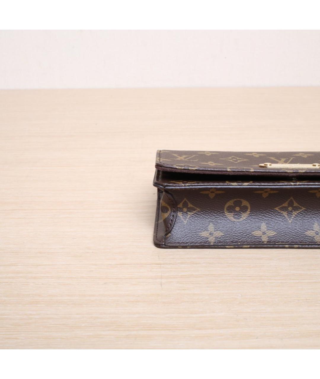 LOUIS VUITTON Коричневая кожаная сумка через плечо, фото 7