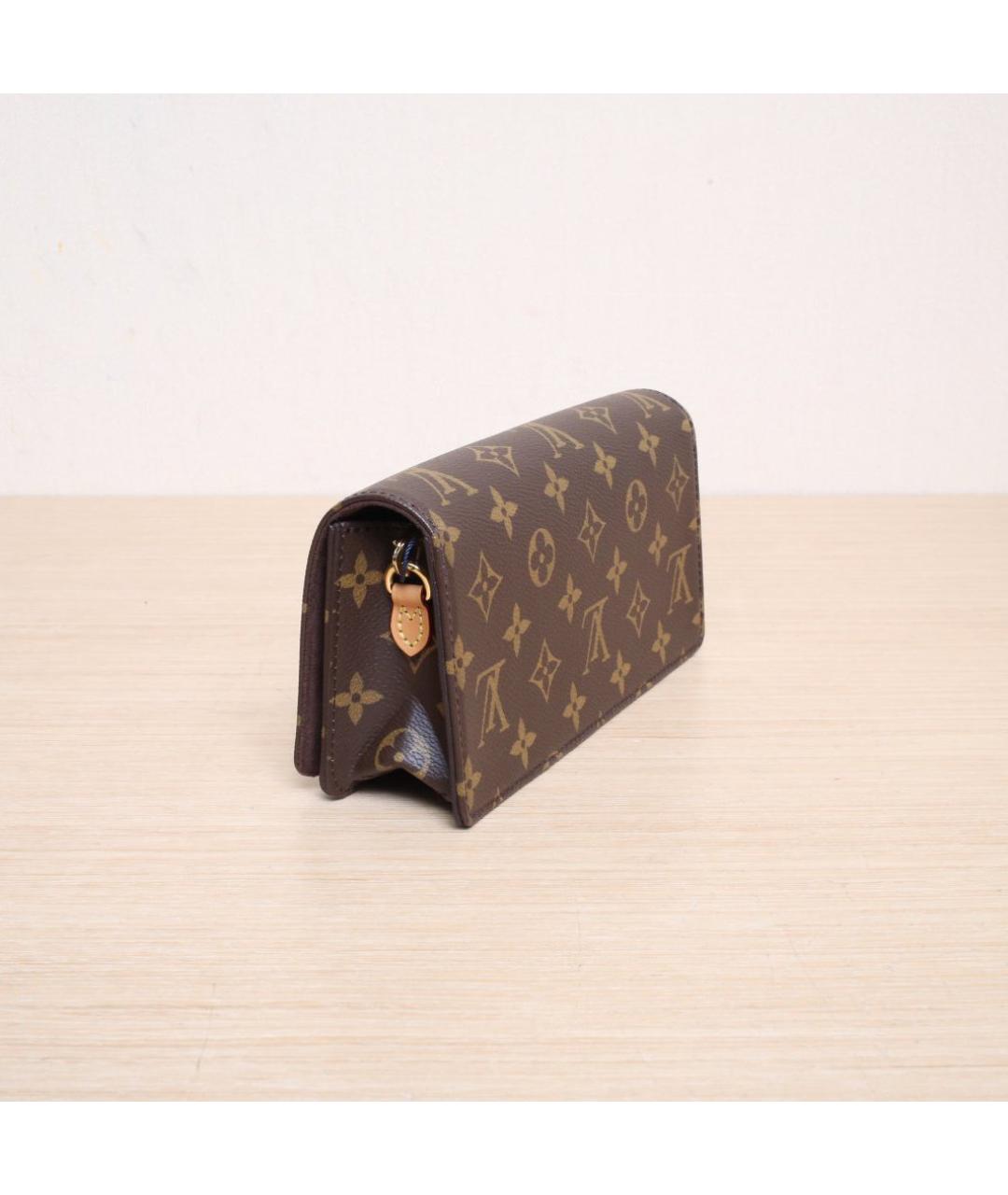 LOUIS VUITTON Коричневая кожаная сумка через плечо, фото 5