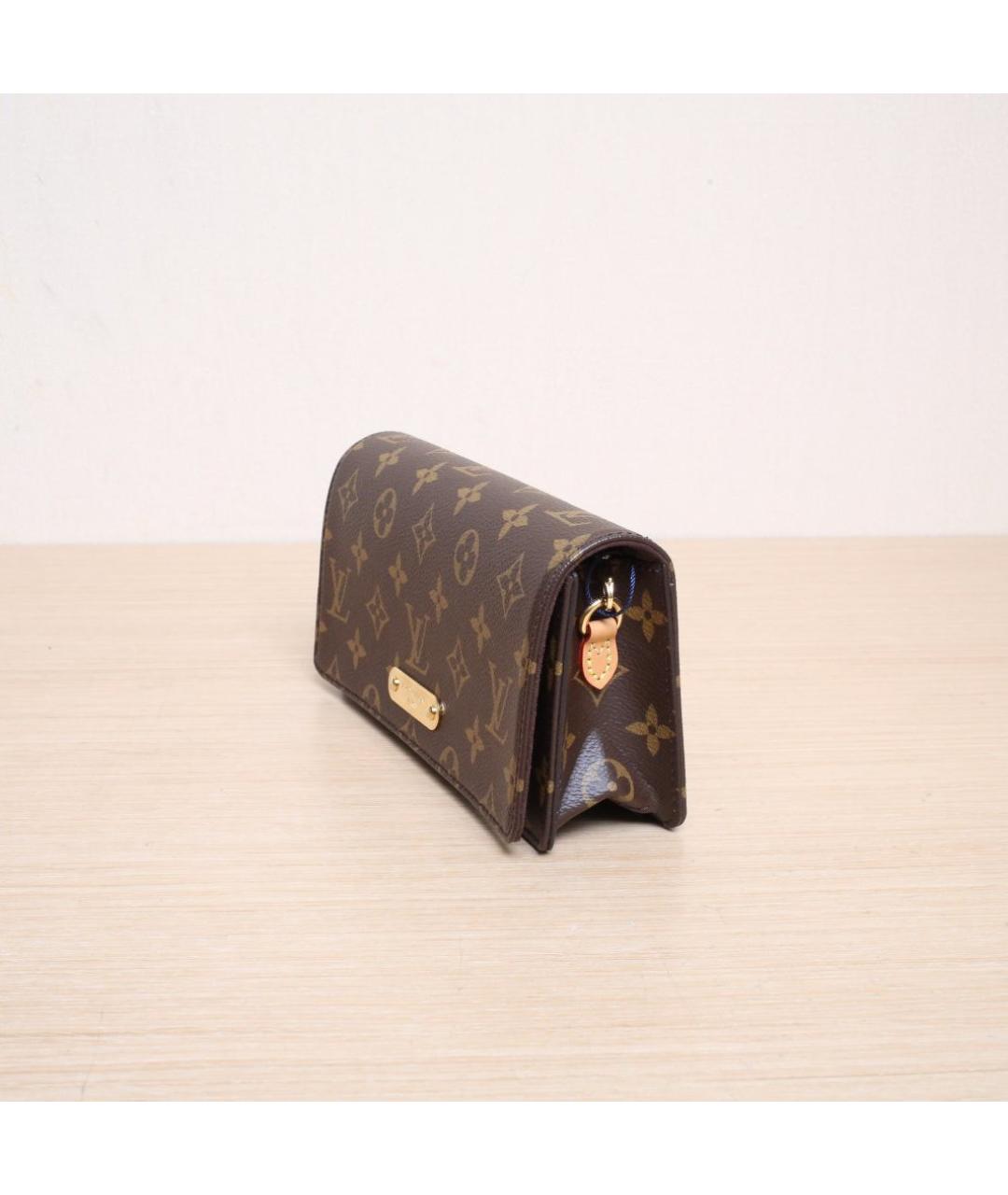 LOUIS VUITTON Коричневая кожаная сумка через плечо, фото 3
